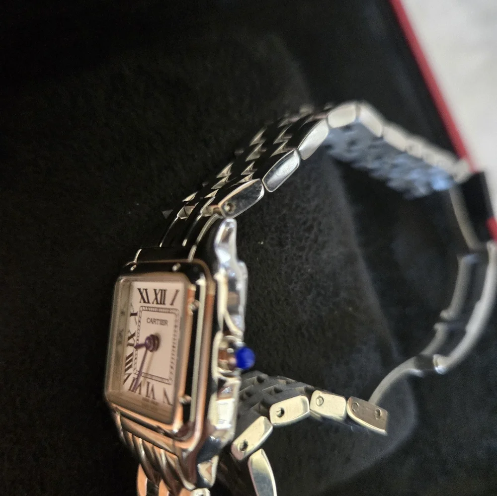 New Panthère de Cartier Stainless Steel Ladies Watch & Watch/Jewelry Box NWOT - Picture 4 of 10